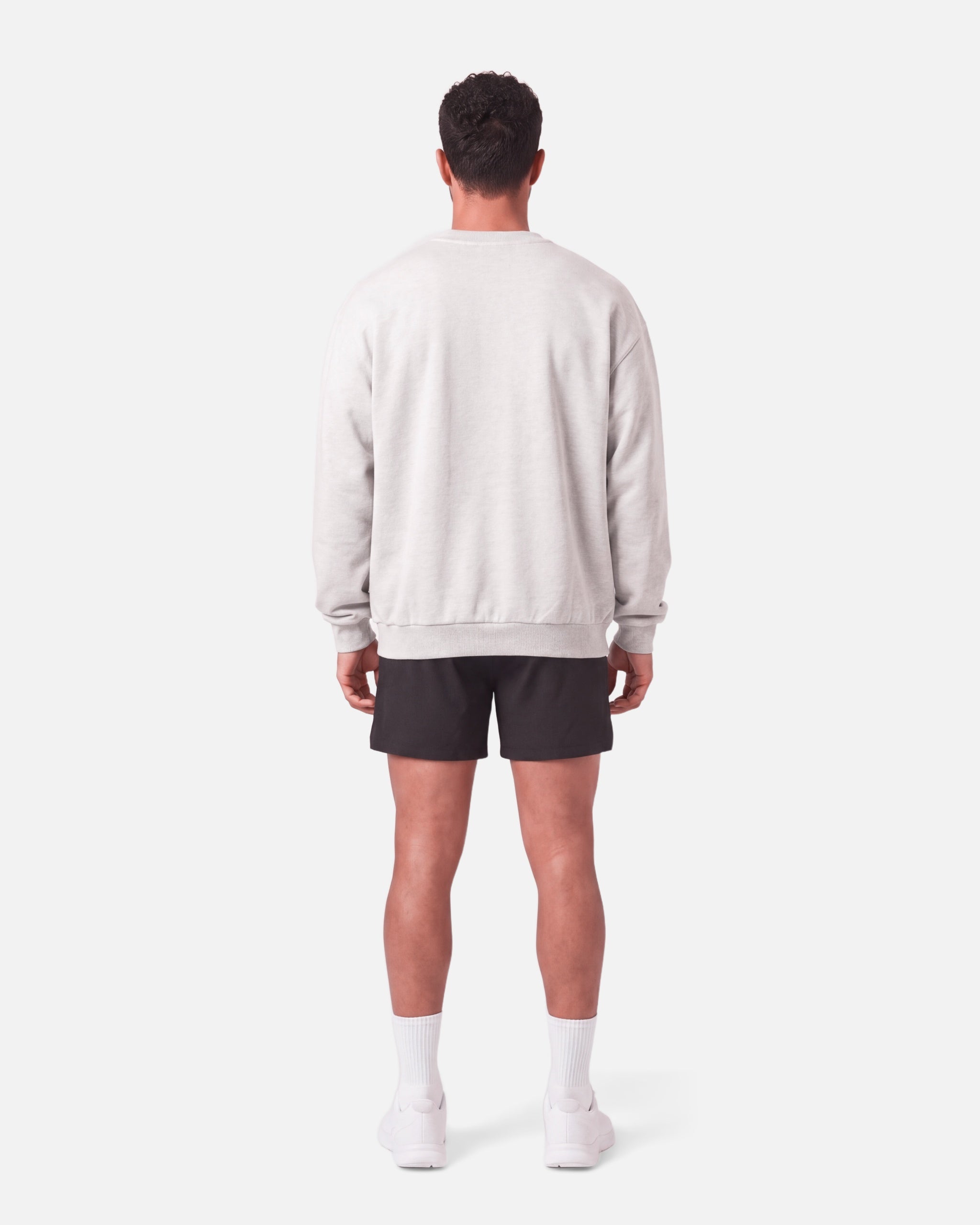 Heritage Crewneck Pullover Grey Marl - back view - Blanklines