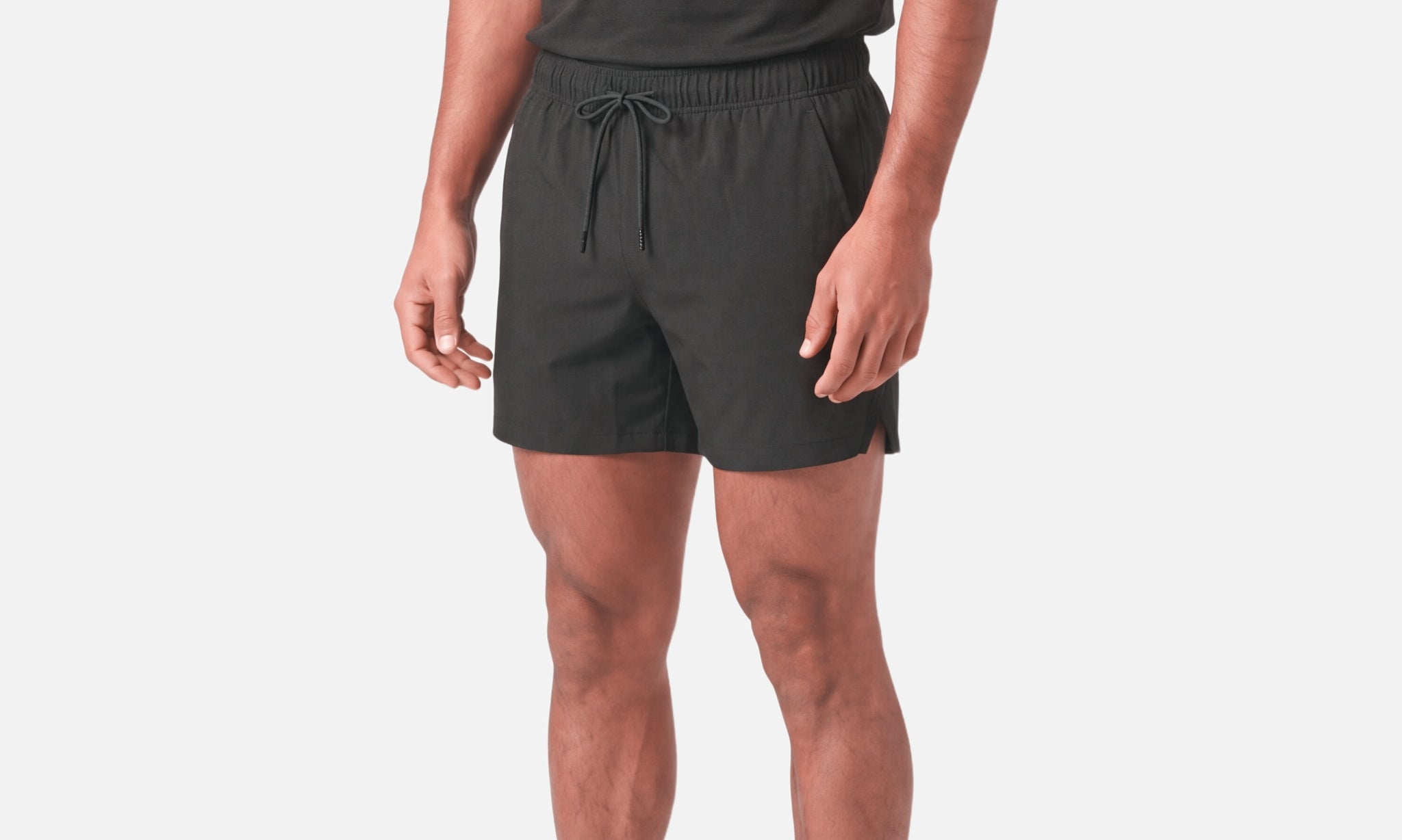 Pace 5" Shorts Black - three-quarter view - Blanklines