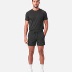 Pace 5" Shorts Black - full length front view - Blanklines