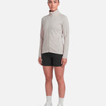 Womens Endurance Full Zip Jacket White Sand - three-quarter view - Blanklines