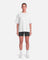 Boxy Tee White - full length front view, female model - Blanklines