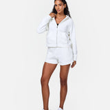Epic Cropped Zip Hoodie Off-White