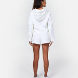 Epic Cropped Zip Hoodie Off-White