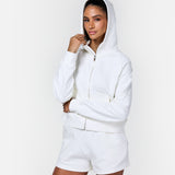 Epic Cropped Zip Hoodie Off-White