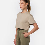 Self Love Cropped Tee Soft Khaki