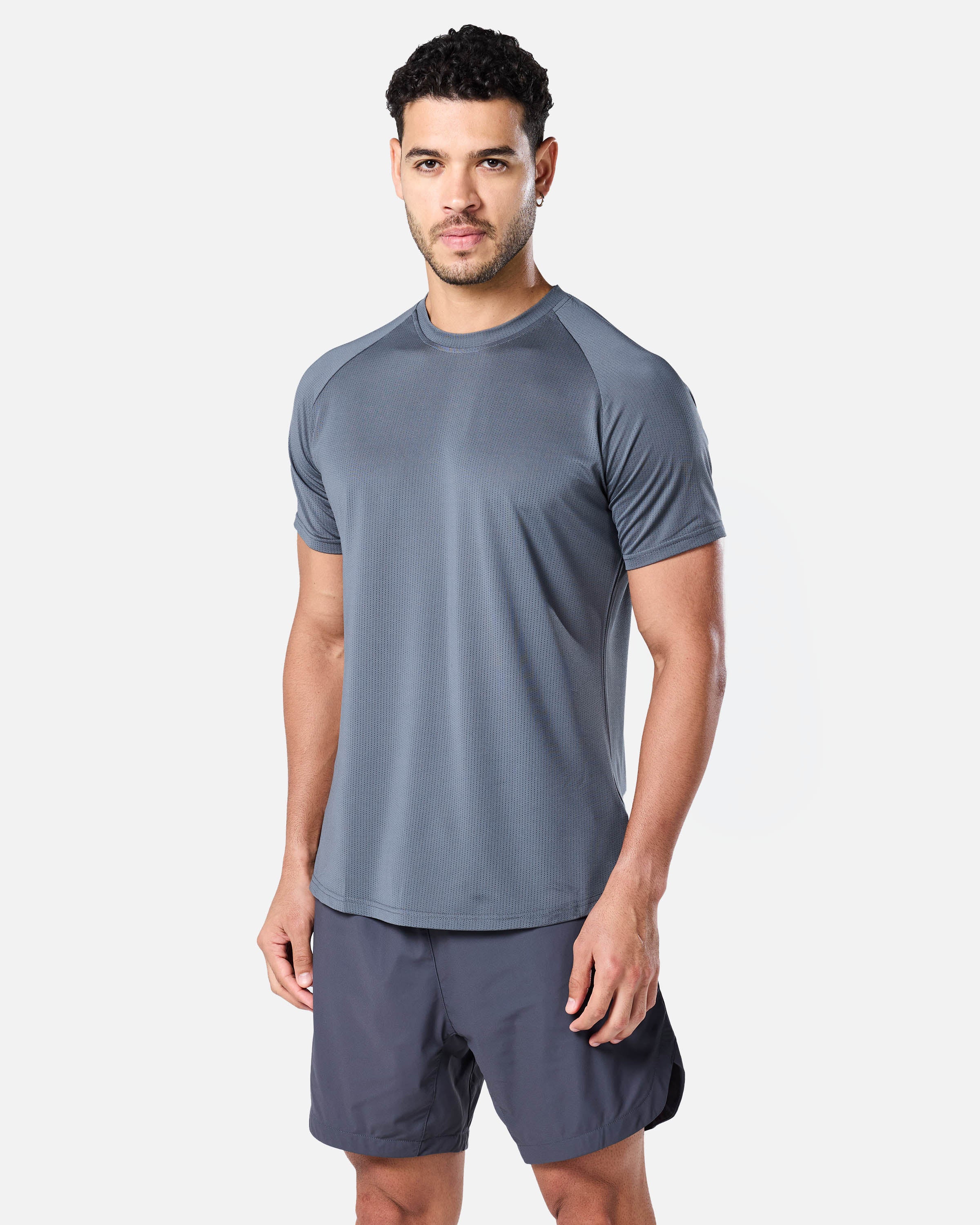 Mens Reset Raglan Performance Tee Storm Grey