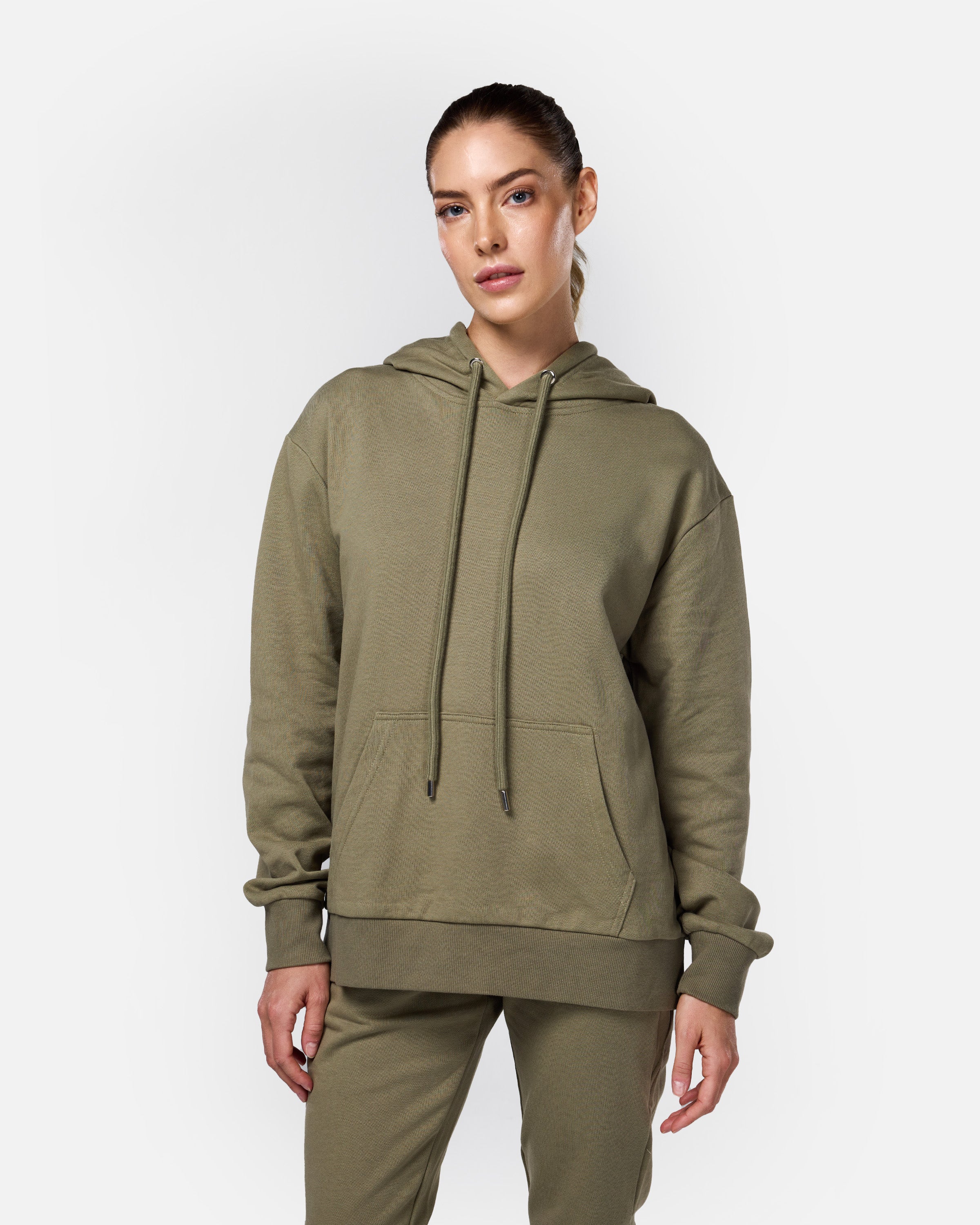 Womens Flux Oversize Hoodie Khaki