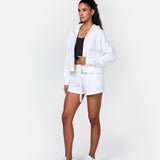 Epic Cropped Zip Hoodie Off-White