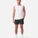 Core Mesh Tank White - full length front view - Blanklines