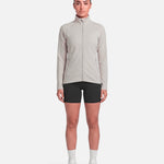 Womens Endurance Full Zip Jacket White Sand - full length front view - Blanklines