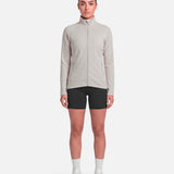 Womens Endurance Full Zip Jacket White Sand - full length front view - Blanklines