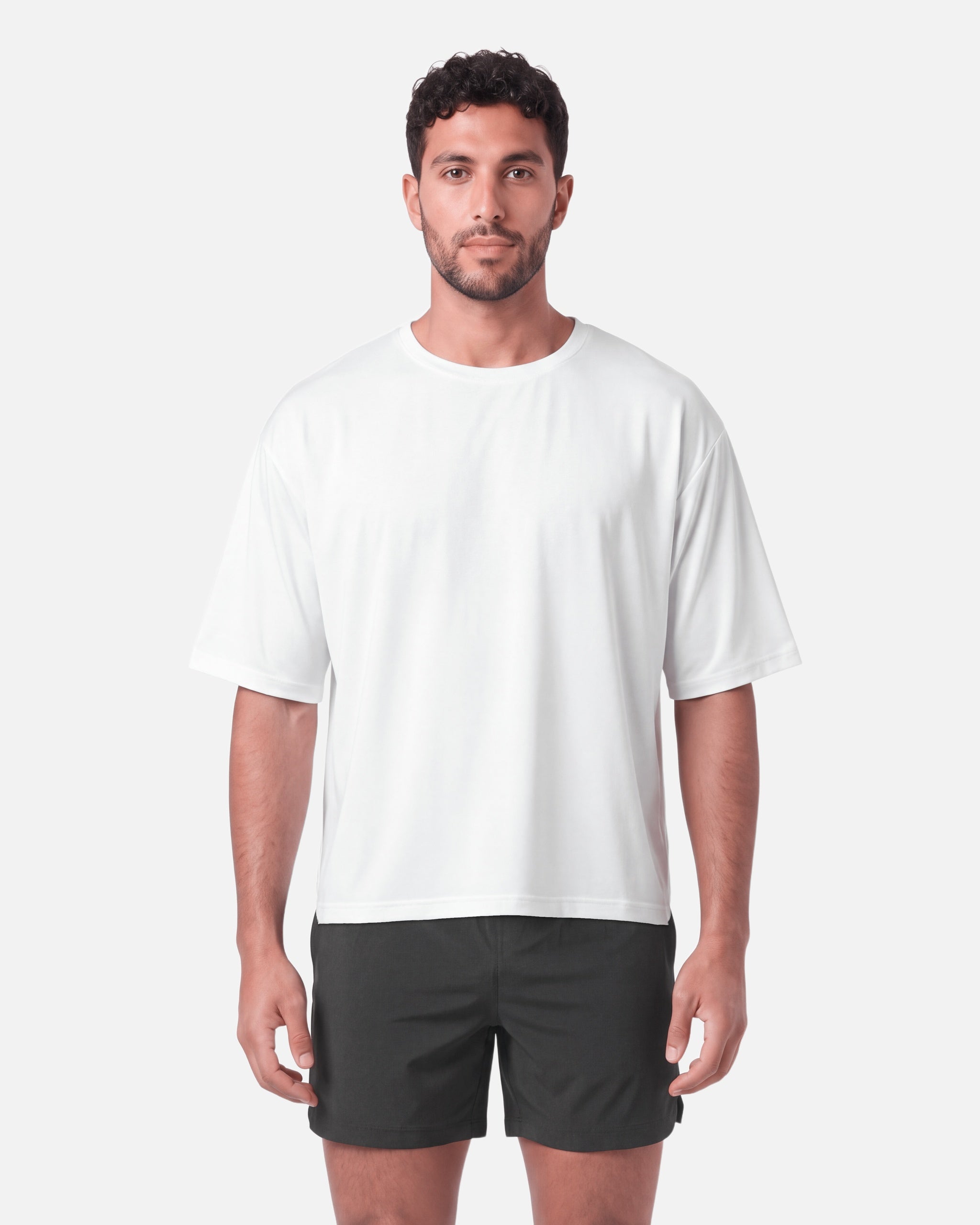 Boxy Tee White - front view - Blanklines