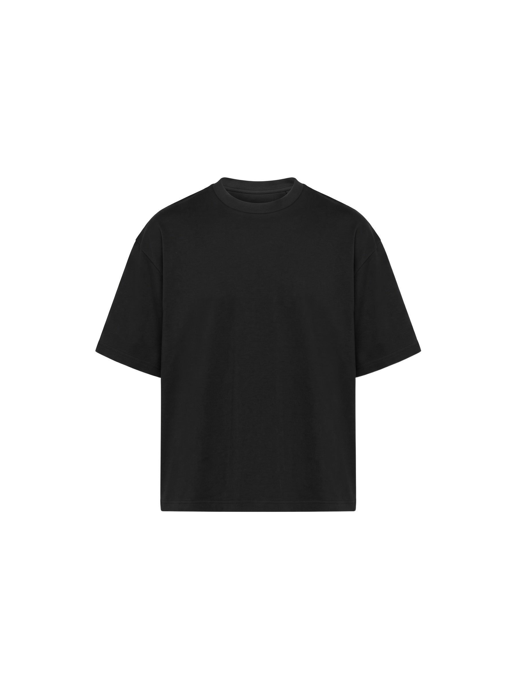 Boxy Tee Black - front packshot - Blanklines