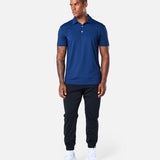 Mens Elemental Button Up Performance Polo Navy