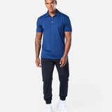 Mens Elemental Button Up Performance Polo Navy