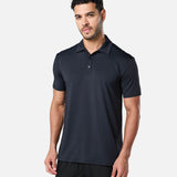 Mens Elemental Button Up Performance Polo Black