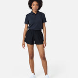 Womens Elemental Button Up Performance Polo Black