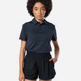 Womens Elemental Button Up Performance Polo Black