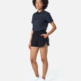 Womens Elemental Button Up Performance Polo Black