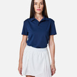 Womens Elemental Button Up Performance Polo Navy