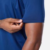 Mens Elemental Button Up Performance Polo Navy