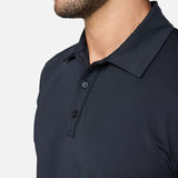 Mens Elemental Button Up Performance Polo Black