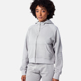 Epic Cropped Zip Hoodie Light Grey