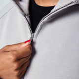 Epic Cropped Zip Hoodie Light Grey