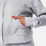 Epic Cropped Zip Hoodie Light Grey