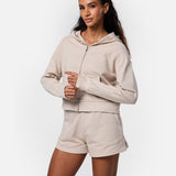Epic Cropped Zip Hoodie Oatmeal