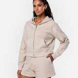 Epic Cropped Zip Hoodie Oatmeal