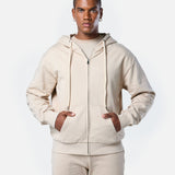 Mens Reset Oversized Zip Hoodie Oatmeal