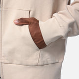Mens Reset Oversized Zip Hoodie Oatmeal