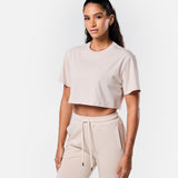 Self Love Cropped Tee Oatmeal
