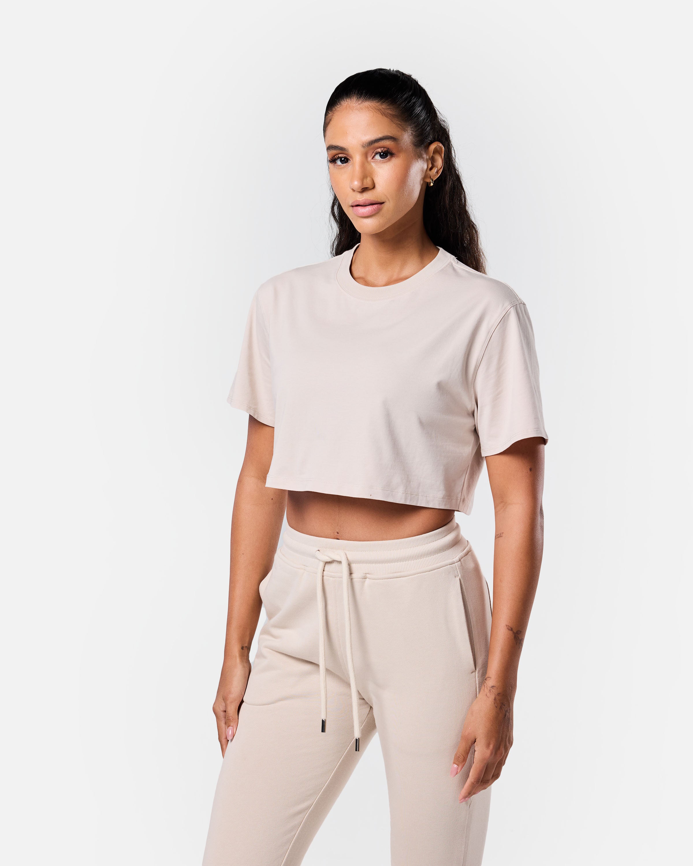 Self Love Cropped Tee Oatmeal