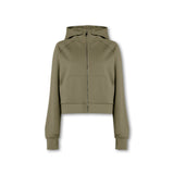 Epic Cropped Zip Hoodie Khaki