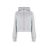 Epic Cropped Zip Hoodie Light Grey