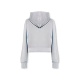 Epic Cropped Zip Hoodie Light Grey