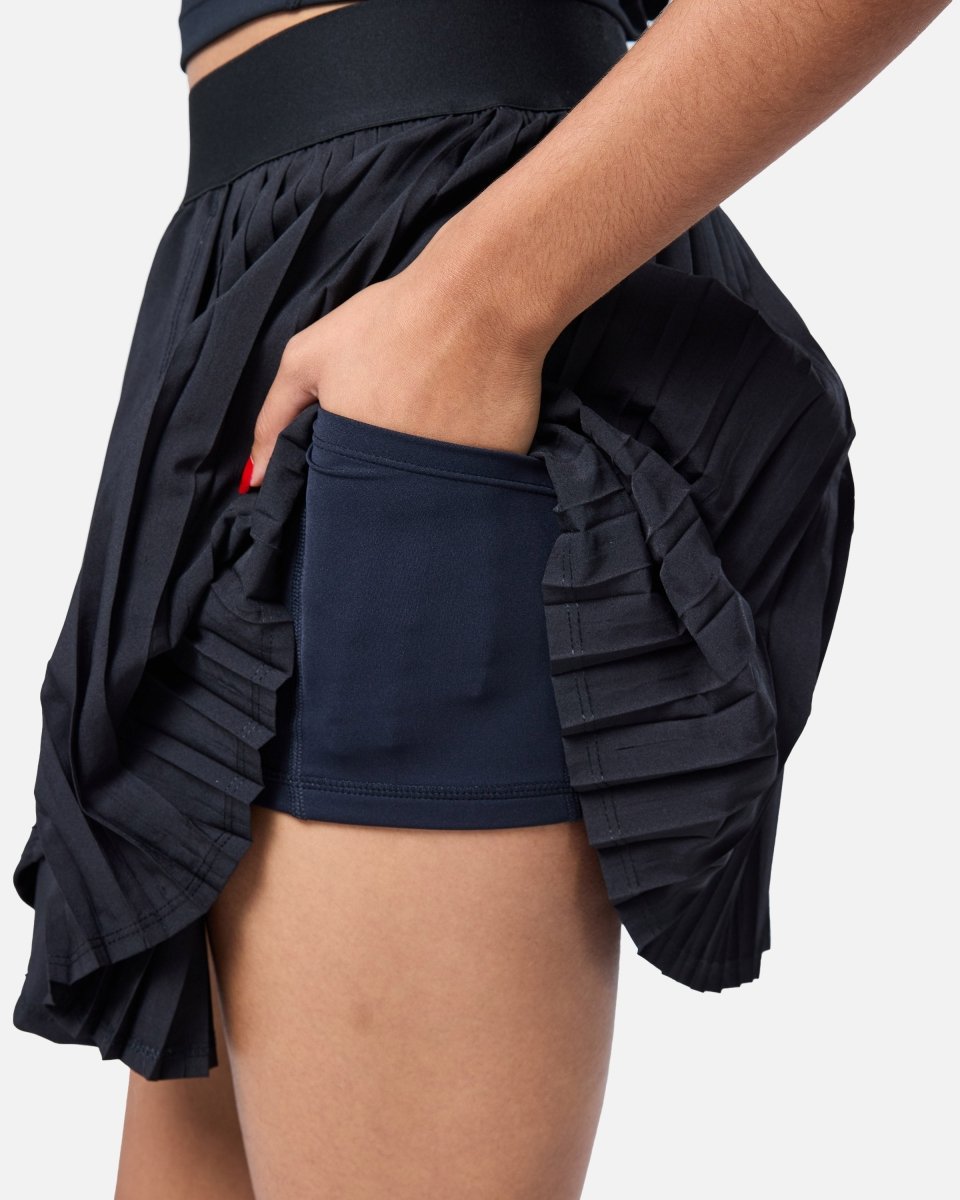 A - Game Tennis Skirt Black - Blanklines