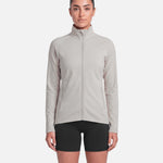 Womens Endurance Full Zip Jacket White Sand - front view - Blanklines