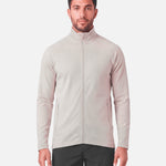 Mens Endurance Full Zip Jacket White Sand - front view - Blanklines