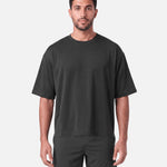 Boxy Tee Black - front view - Blanklines