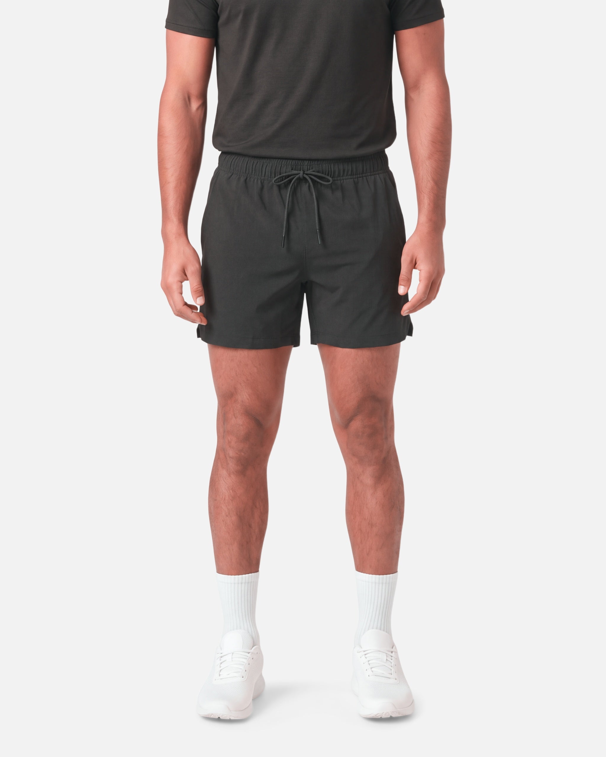 Pace 5" Shorts Black - front view - Blanklines