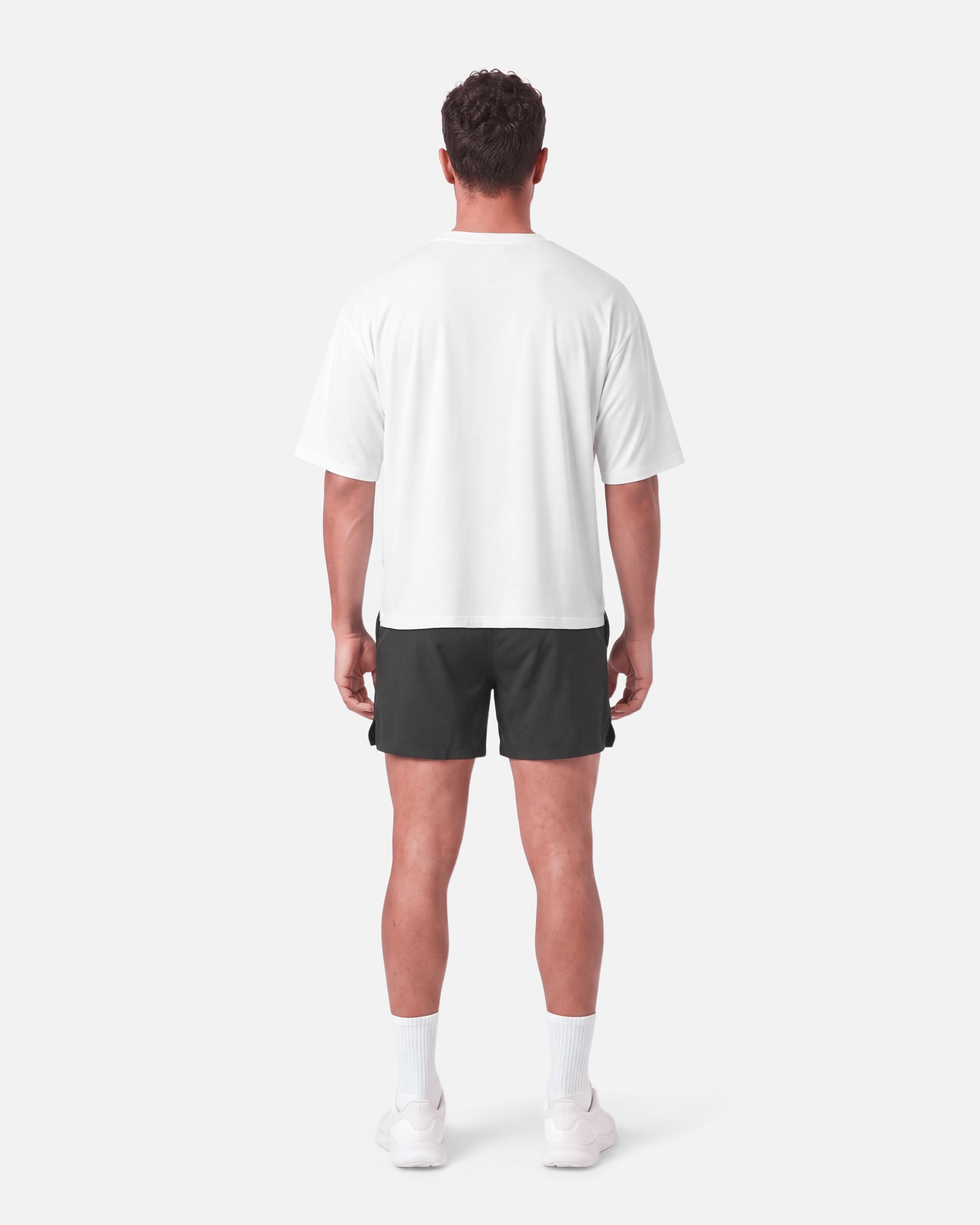 Boxy Tee White - back view - Blanklines