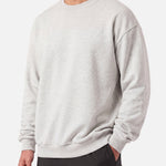 Heritage Crewneck Pullover Grey Marl - neckline, cuff and hem detail - Blanklines