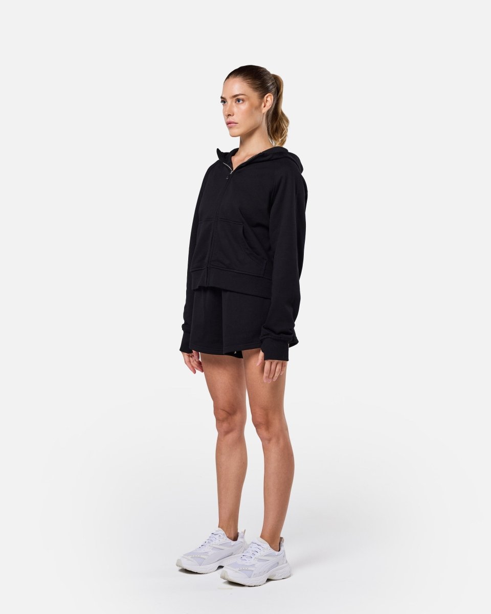 Epic Cropped Zip Hoodie Black - Blanklines