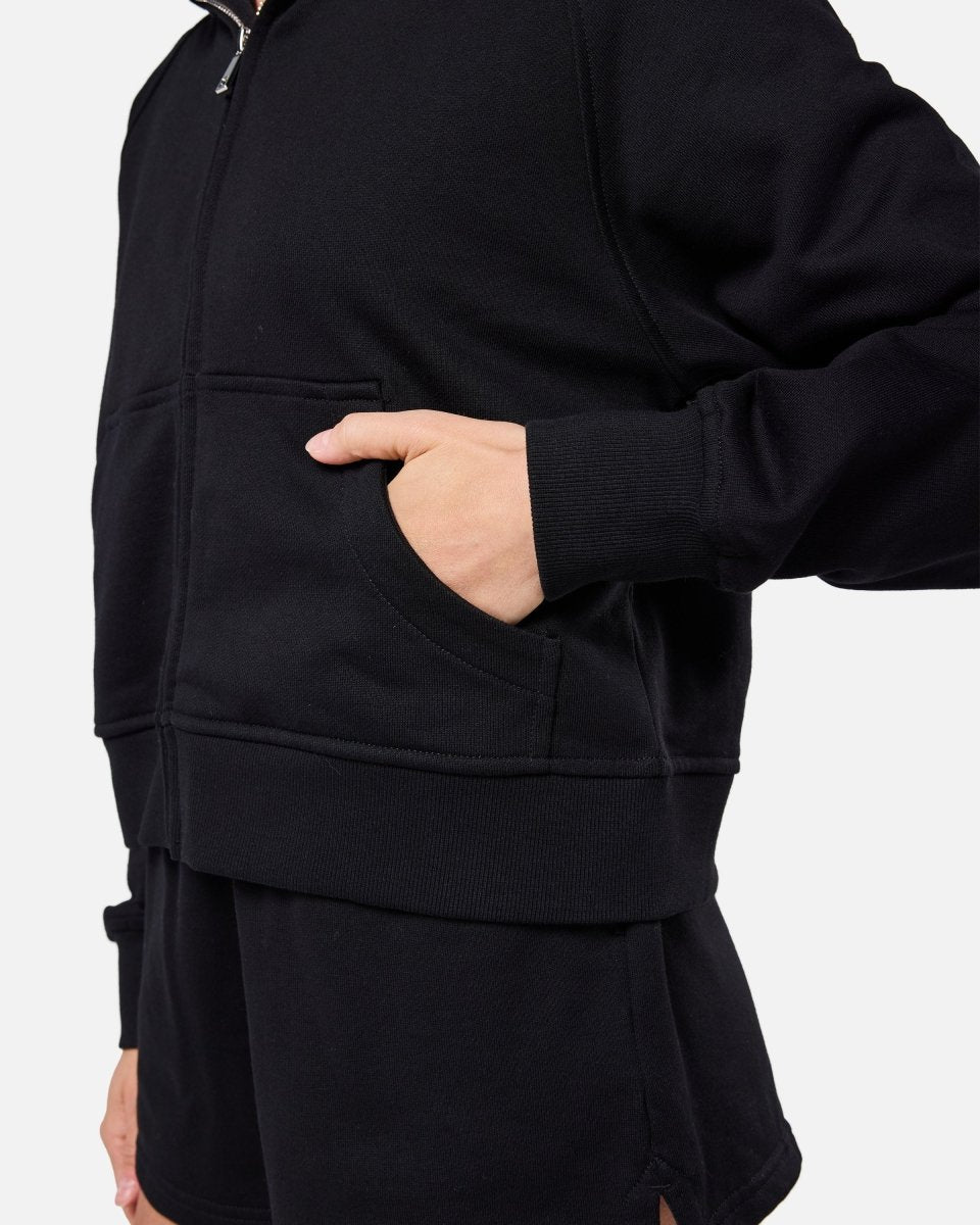 Epic Cropped Zip Hoodie Black - Blanklines