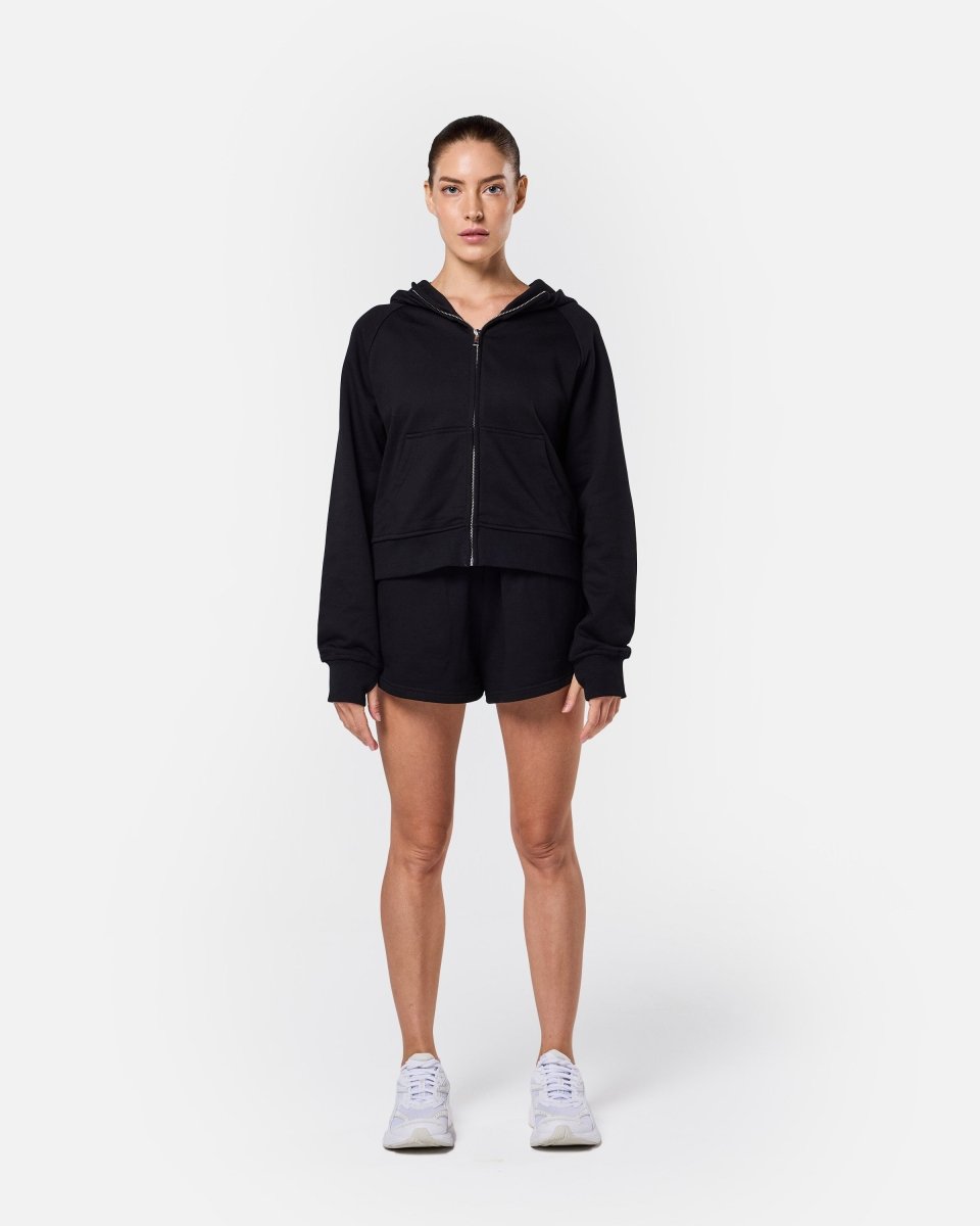 Epic Cropped Zip Hoodie Black - Blanklines
