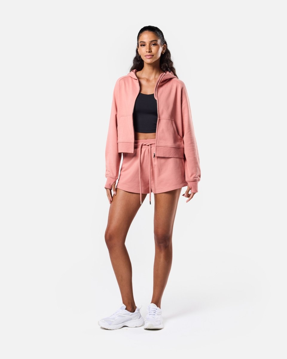 Epic Cropped Zip Hoodie Clay - Blanklines