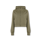 Epic Cropped Zip Hoodie Khaki - Blanklines